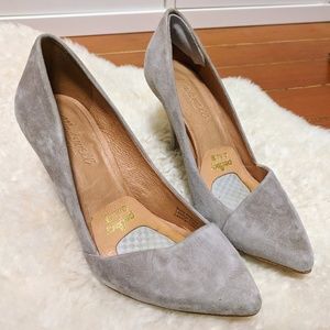 Madewell Mira Heels in Grey Suede